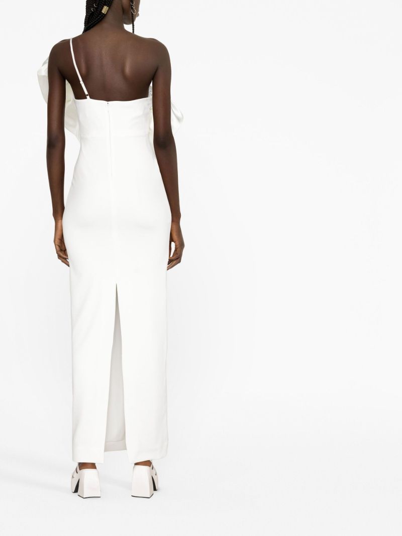 White Ellis Ruffle Maxi Dress
