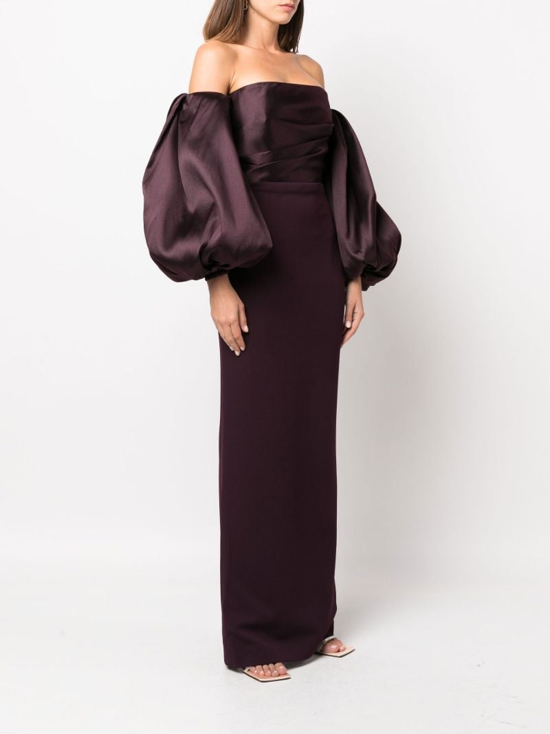 Purple Carmen Off-the-shoulder Puff Sleeve Maxi Dress