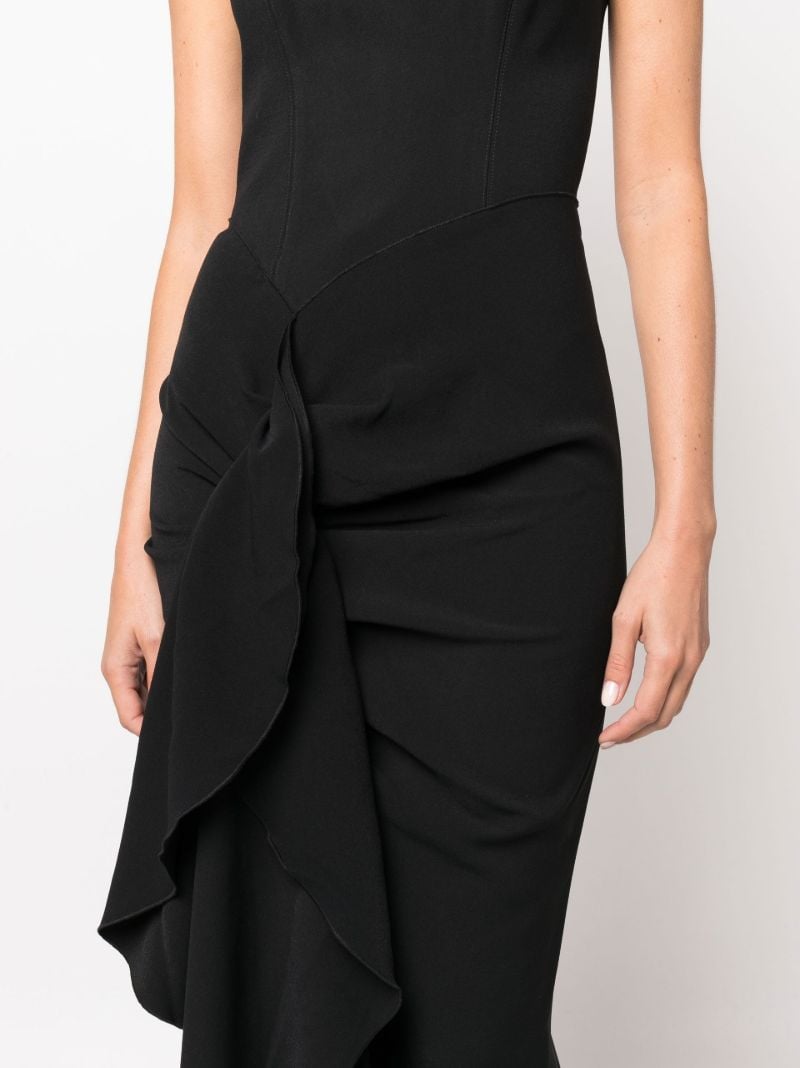 Black Thalia Drape Detail Strapless Dress