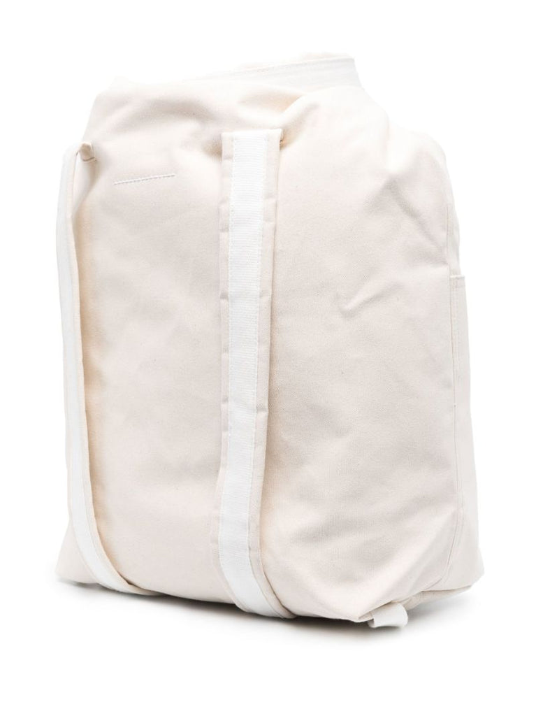 White Utility Logo Patch Backpack