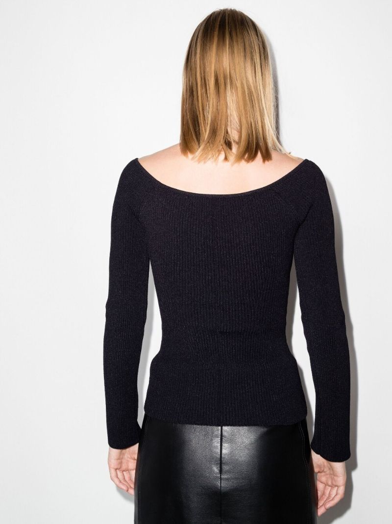 Black Luella Ribbed Knit Top