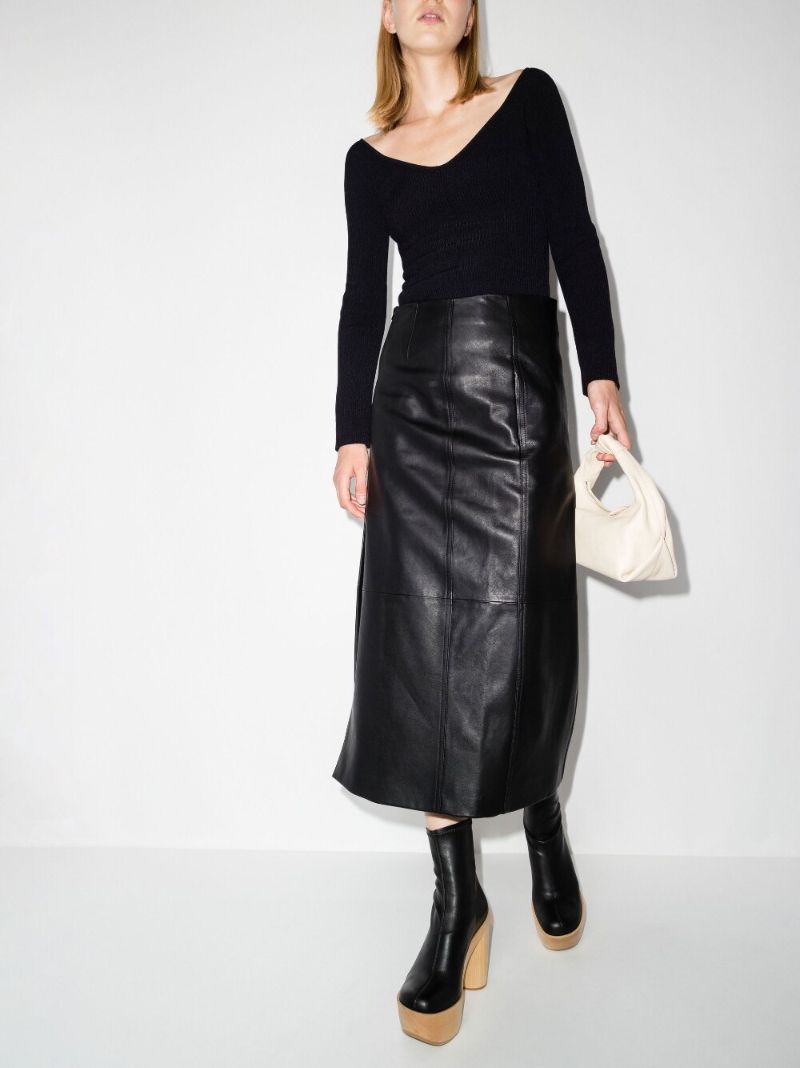 Black Luella Ribbed Knit Top