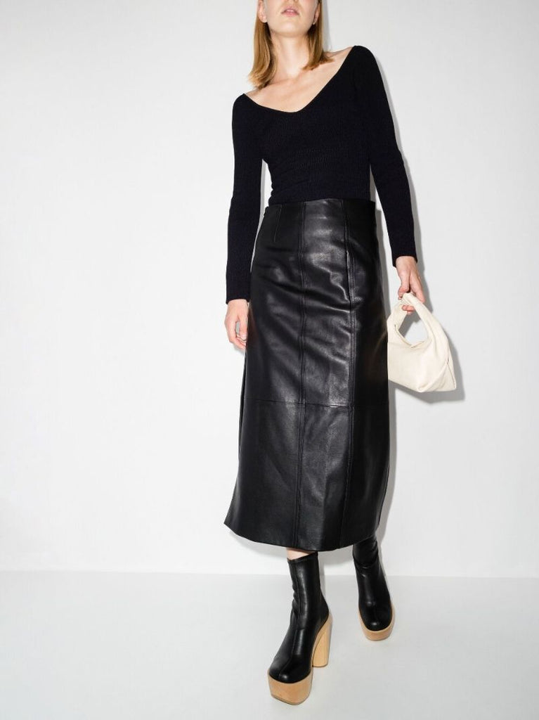 Black Luella Ribbed Knit Top