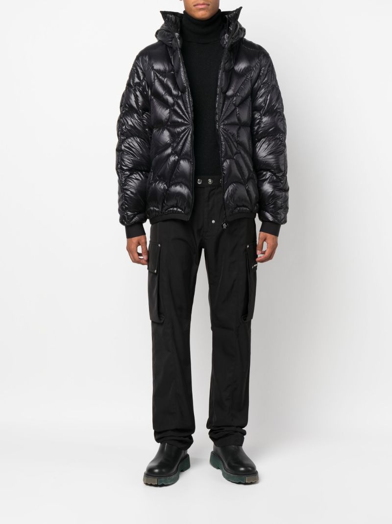 X Marvel Black Violier Spider-man Hooded Quilted Jacket
