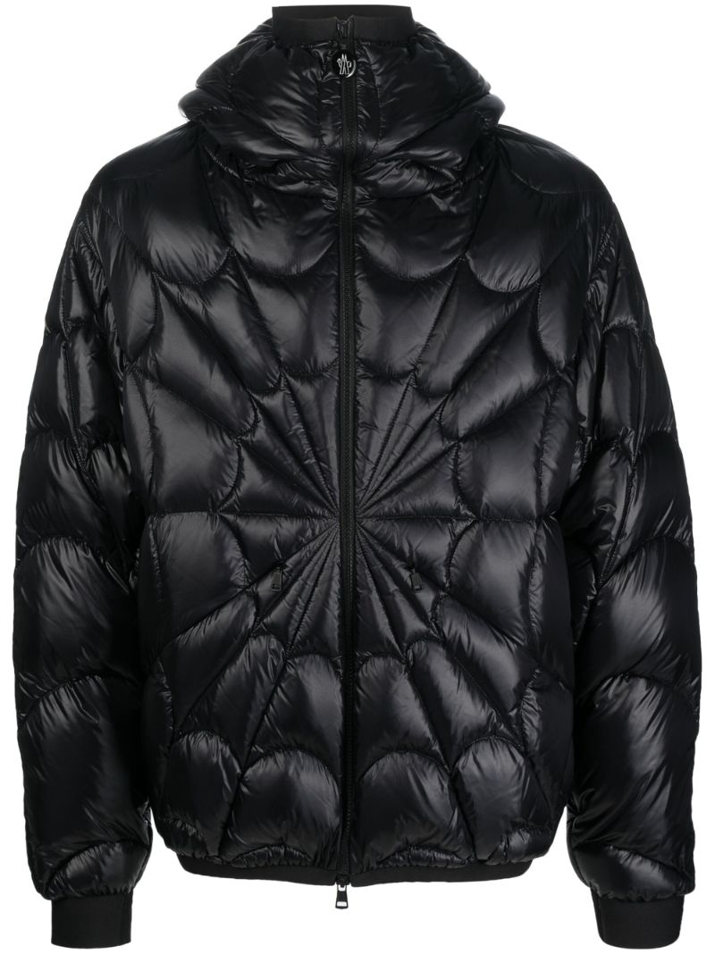 X Marvel Black Violier Spider-man Hooded Quilted Jacket
