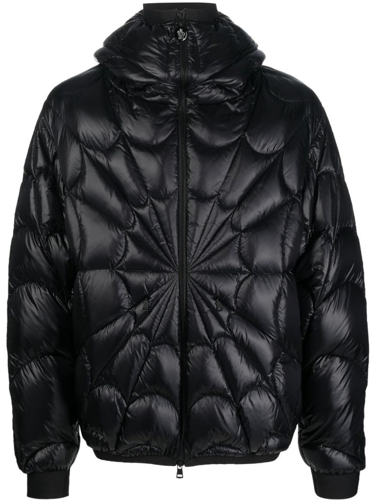 X Marvel Black Violier Spider-man Hooded Quilted Jacket