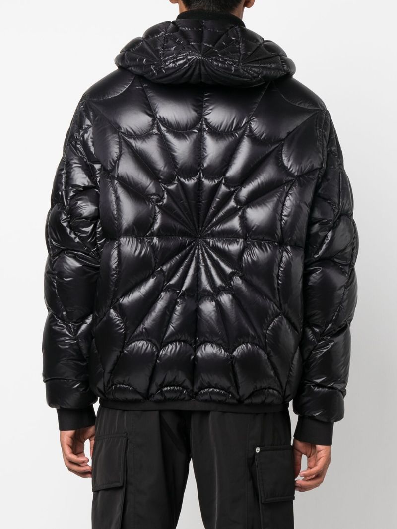 X Marvel Black Violier Spider-man Hooded Quilted Jacket