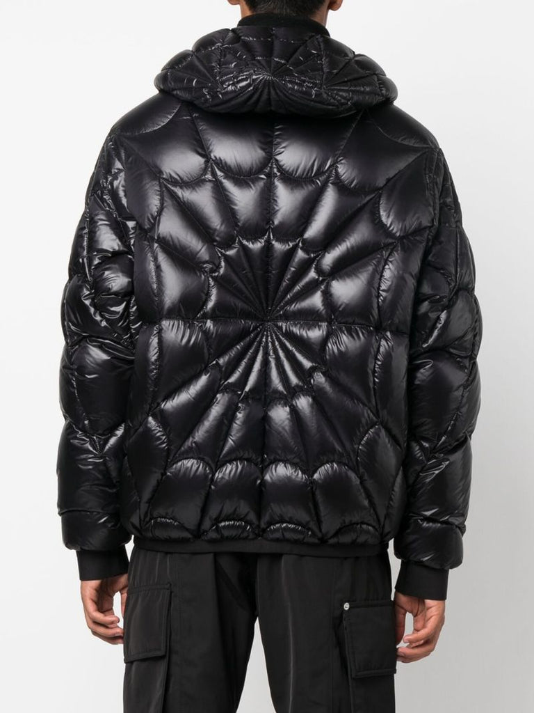 X Marvel Black Violier Spider-man Hooded Quilted Jacket