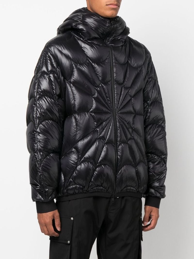 X Marvel Black Violier Spider-man Hooded Quilted Jacket
