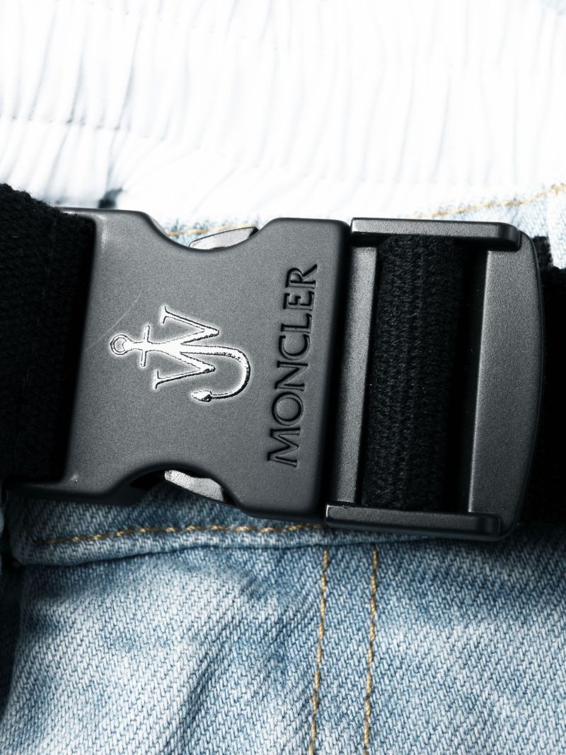 1 Moncler Jw Anderson Blue Belted Wide-leg Jeans