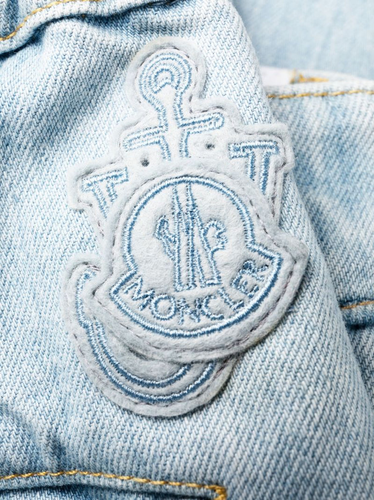 1 Moncler Jw Anderson Blue Belted Wide-leg Jeans
