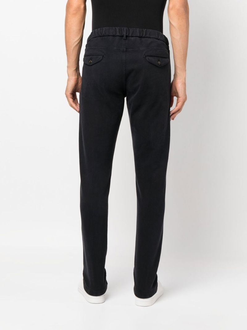 Blue Drawstring Straight-leg Trousers