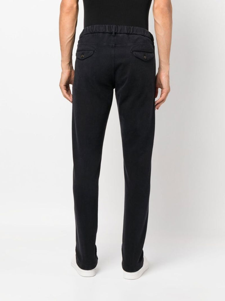 Blue Drawstring Straight-leg Trousers