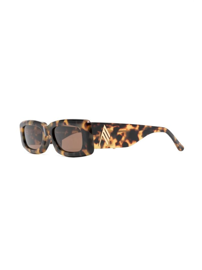X Linda Farrow Brown Mini Marfa Square Sunglasses