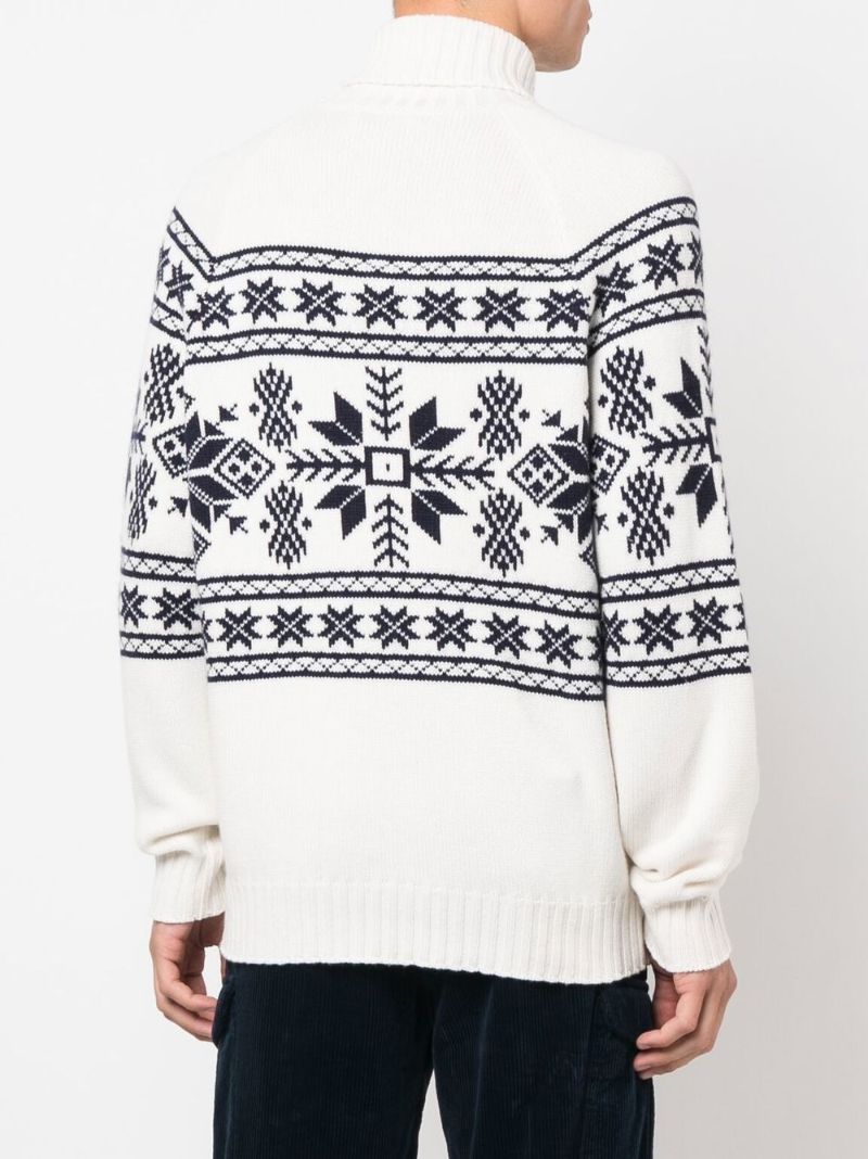 White Jacquard Cashmere Sweater