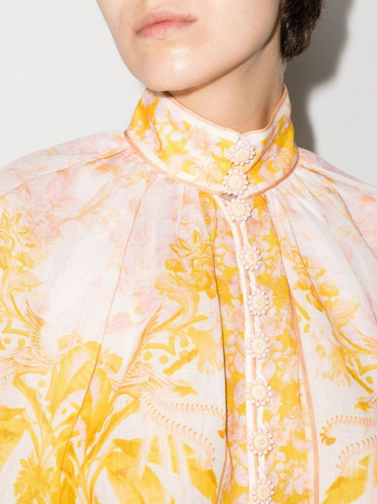 Yellow Lyre Billow Blouse