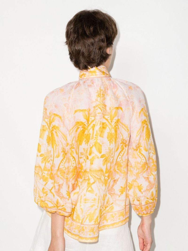 Yellow Lyre Billow Blouse