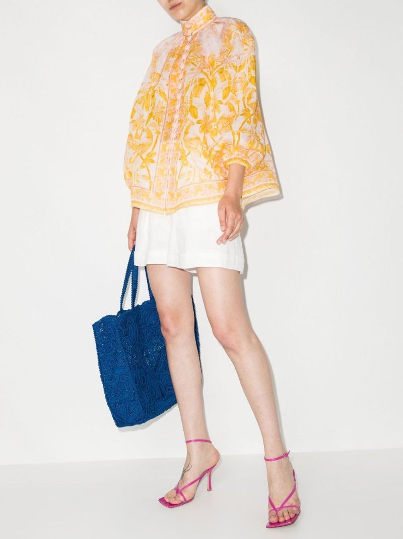Yellow Lyre Billow Blouse