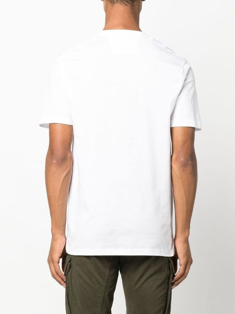White Logo Print Cotton T-shirt
