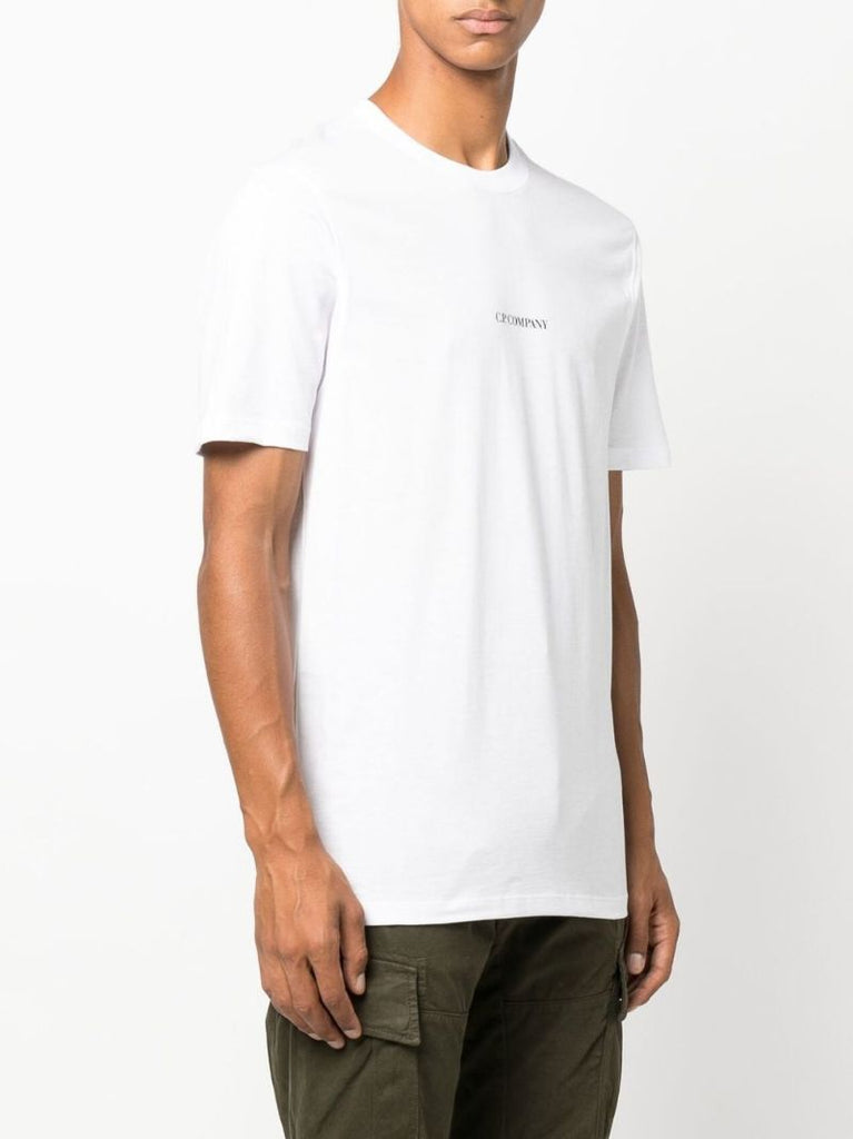 White Logo Print Cotton T-shirt