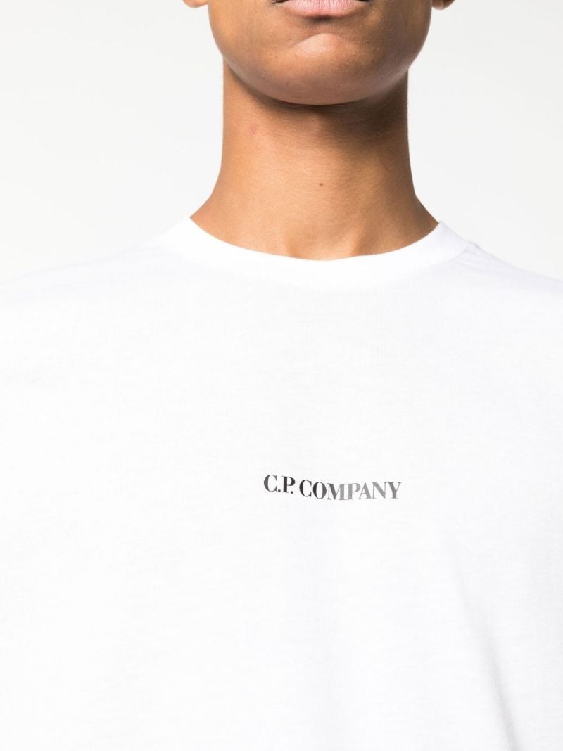 White Logo Print Cotton T-shirt