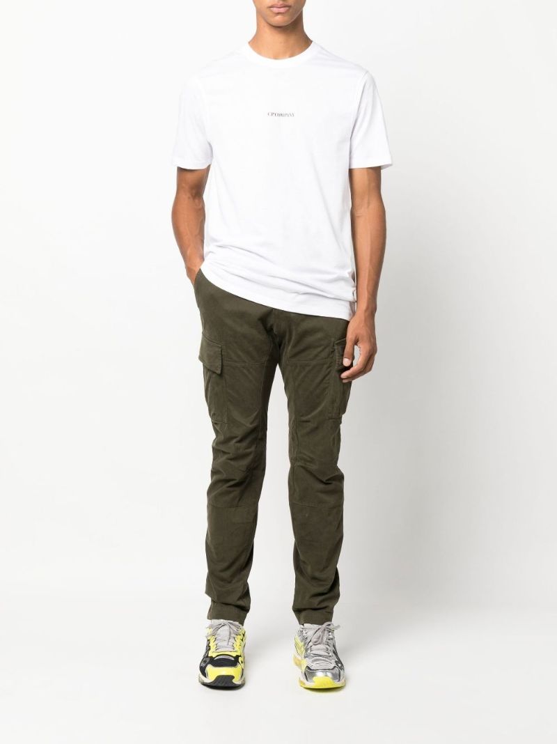 White Logo Print Cotton T-shirt