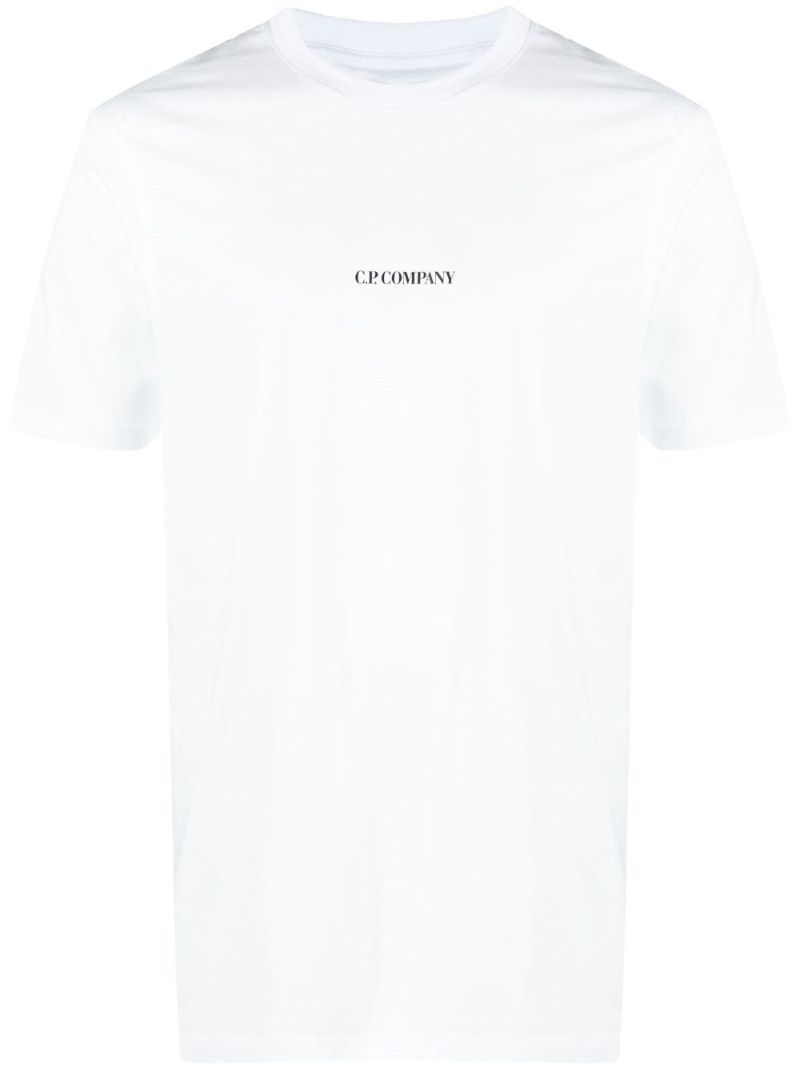 White Logo Print Cotton T-shirt