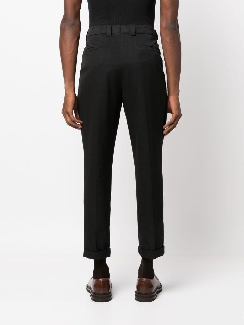 Black Cropped Cotton Trousers