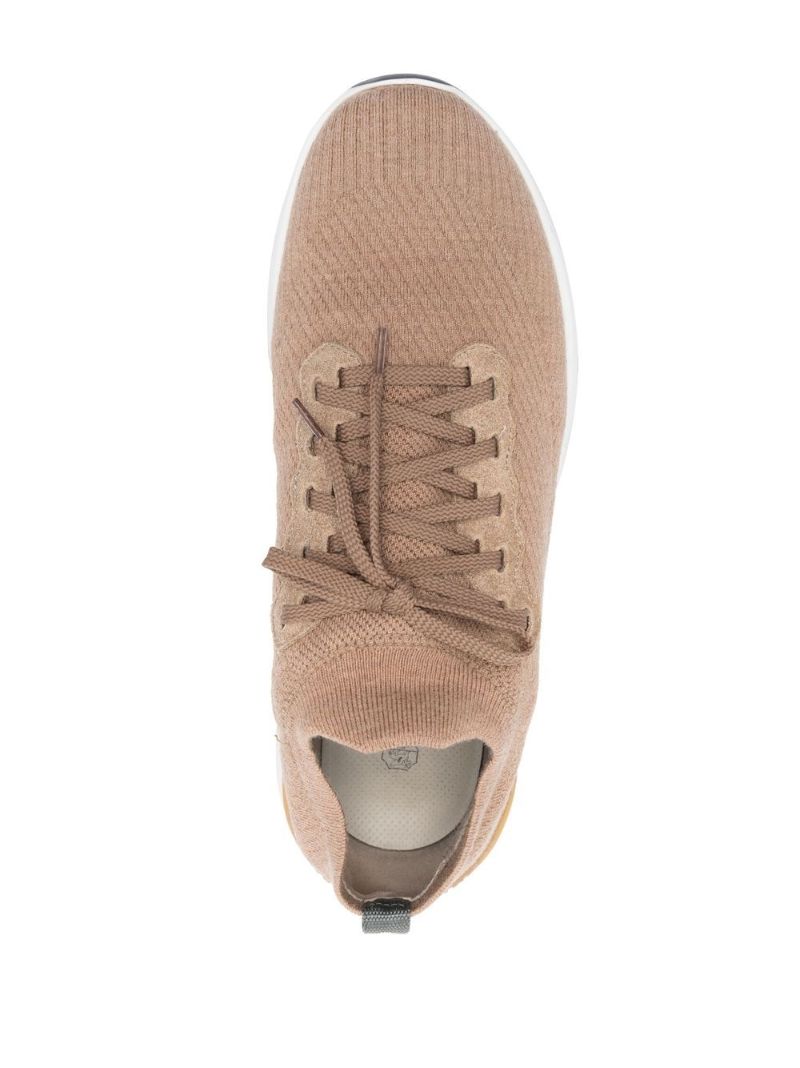 Neutral Knitted Low Top Sneakers