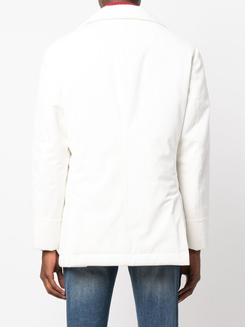 White Double-breasted Corduroy Coat