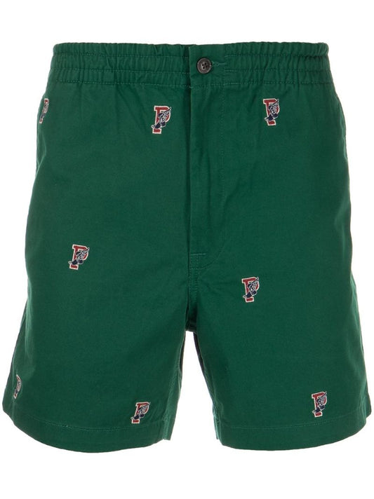 Green Logo Cotton Shorts