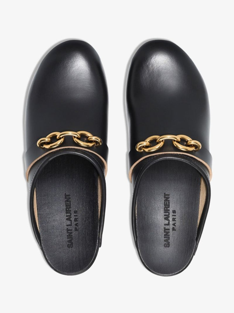 Black Le Maillon 50 Leather Clogs