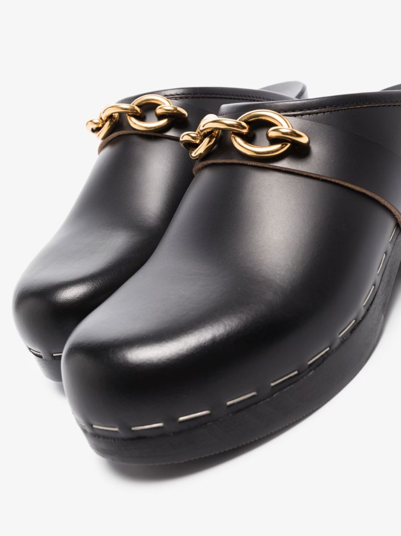 Black Le Maillon 50 Leather Clogs