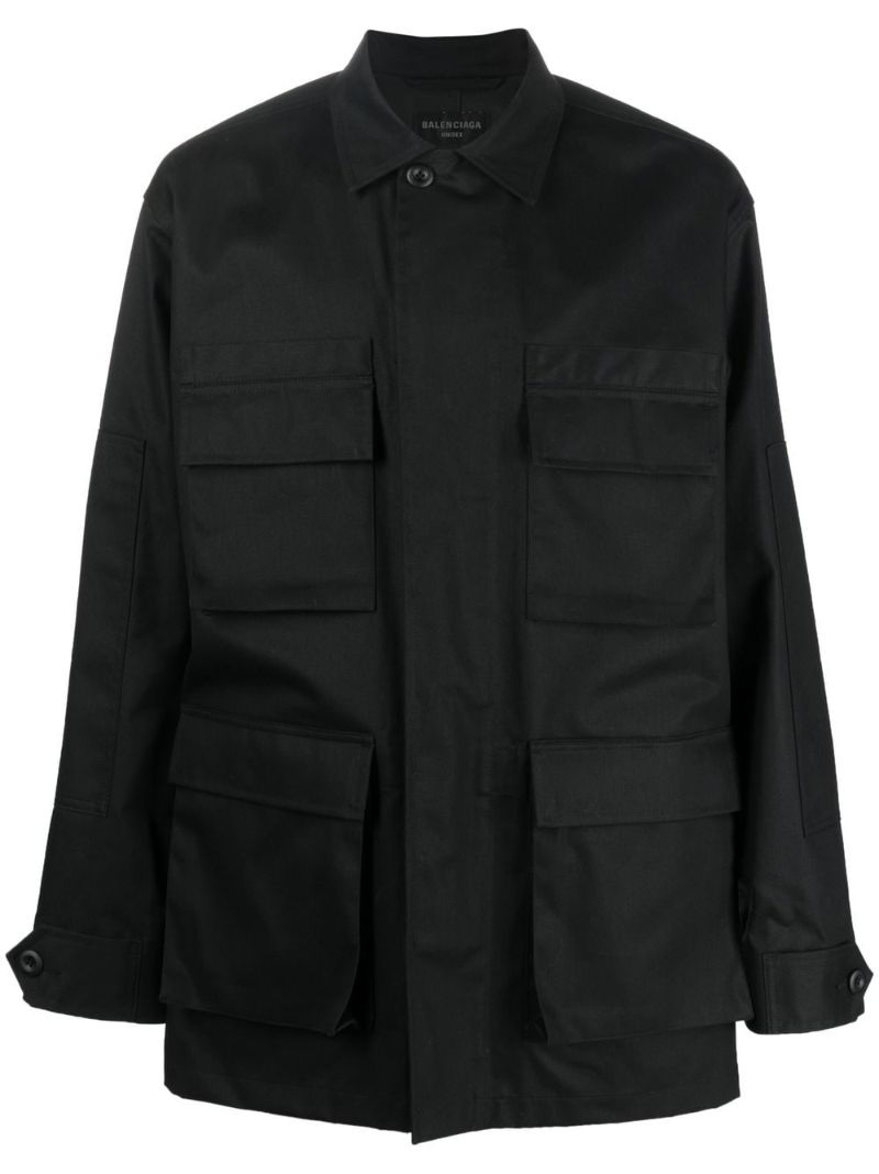 Black Multi-pocket Cargo Jacket