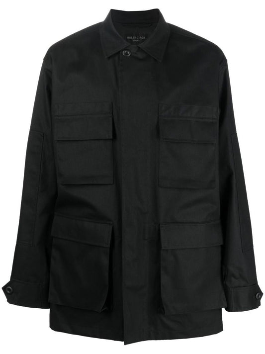 Black Multi-pocket Cargo Jacket