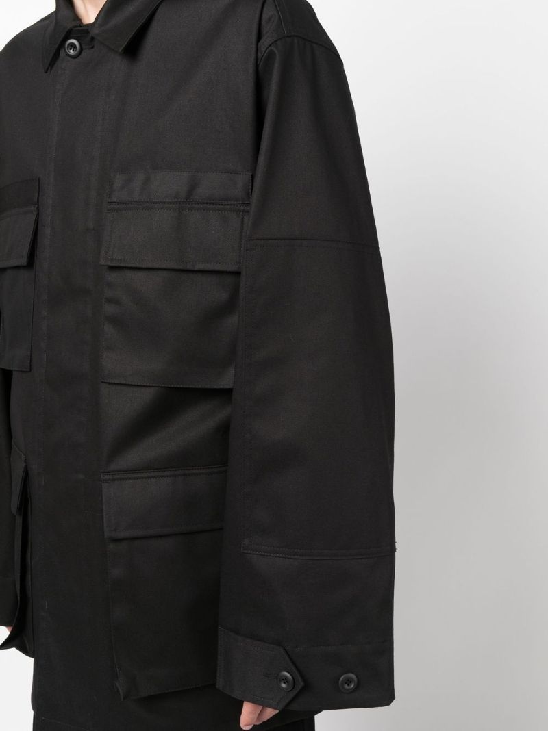 Black Multi-pocket Cargo Jacket