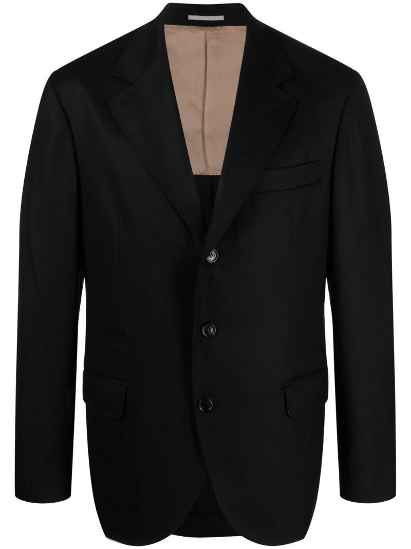 Black Single-breasted Wool Blazer
