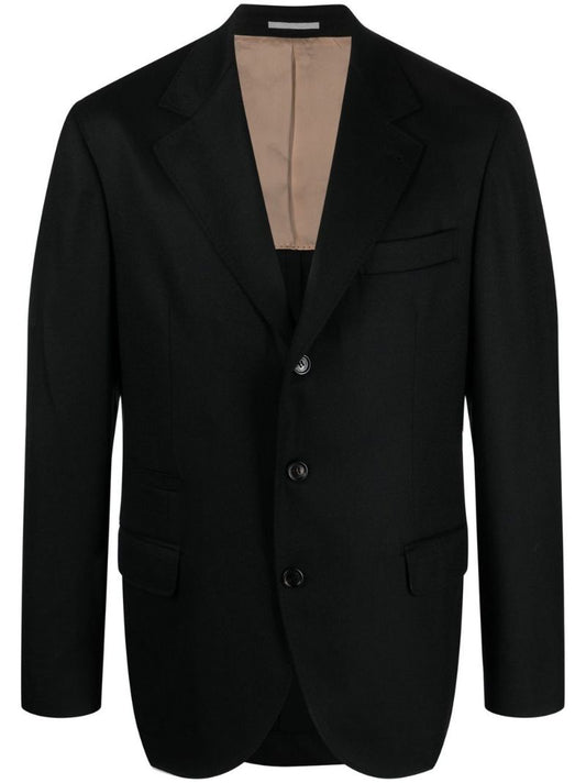 Black Single-breasted Wool Blazer