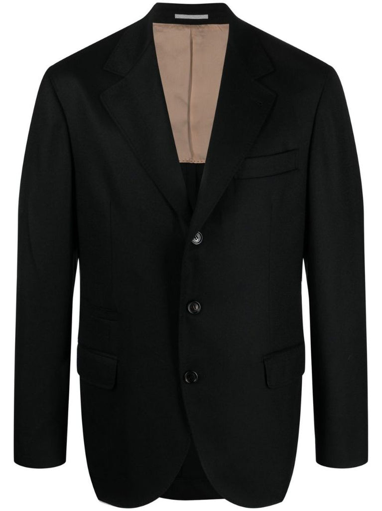Black Single-breasted Wool Blazer
