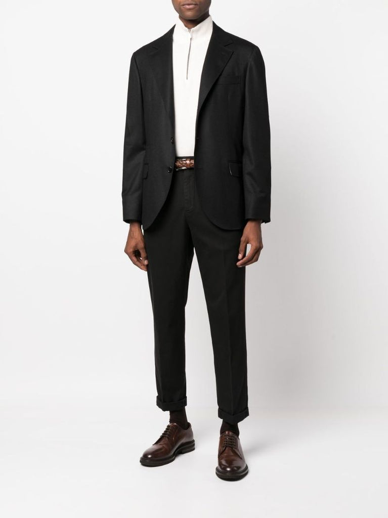 Black Single-breasted Wool Blazer