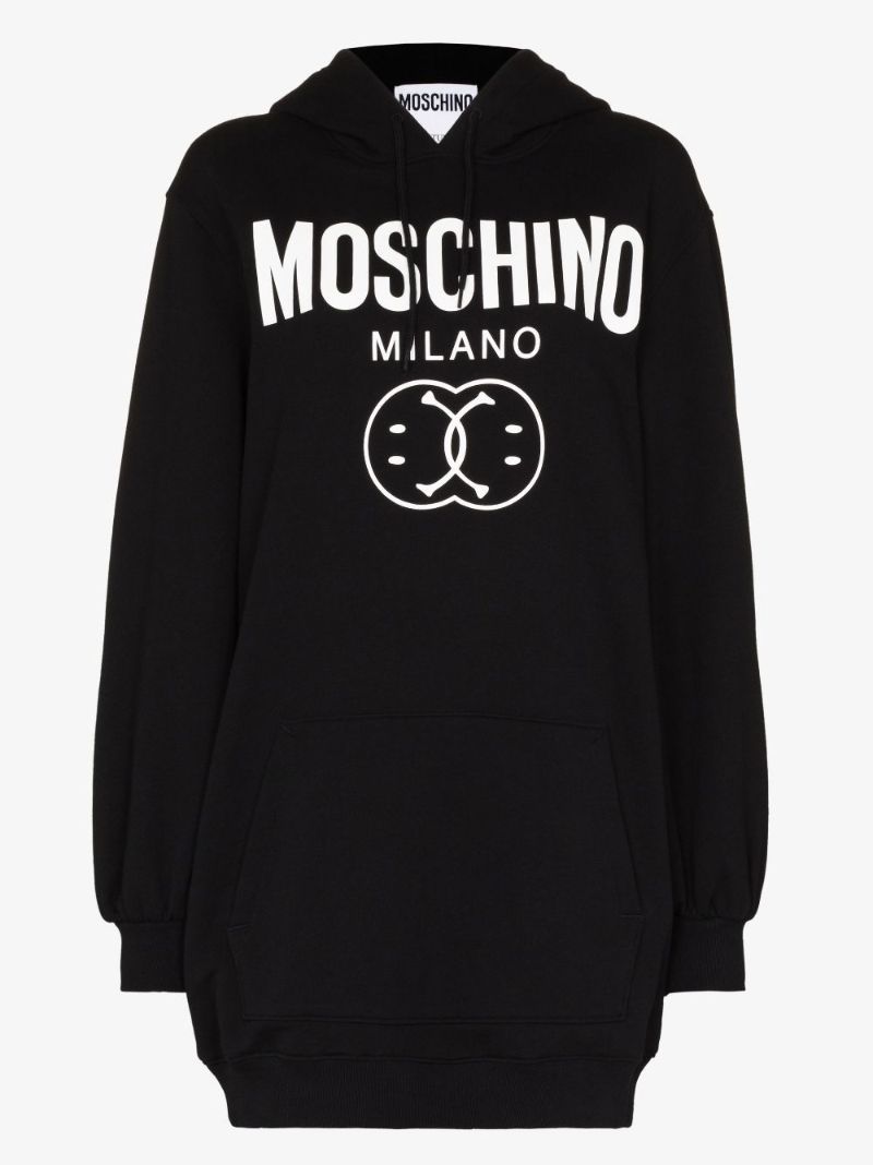 X Smiley Black Logo Cotton Hoodie