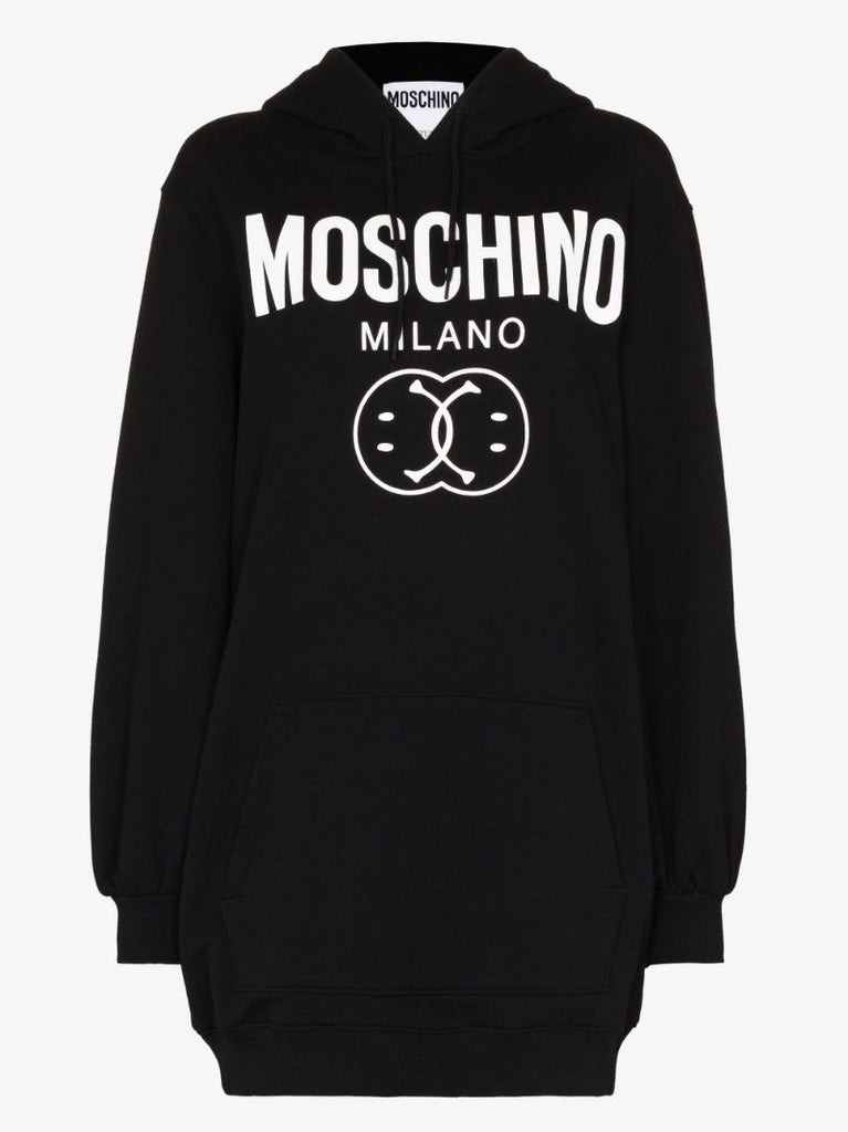 X Smiley Black Logo Cotton Hoodie