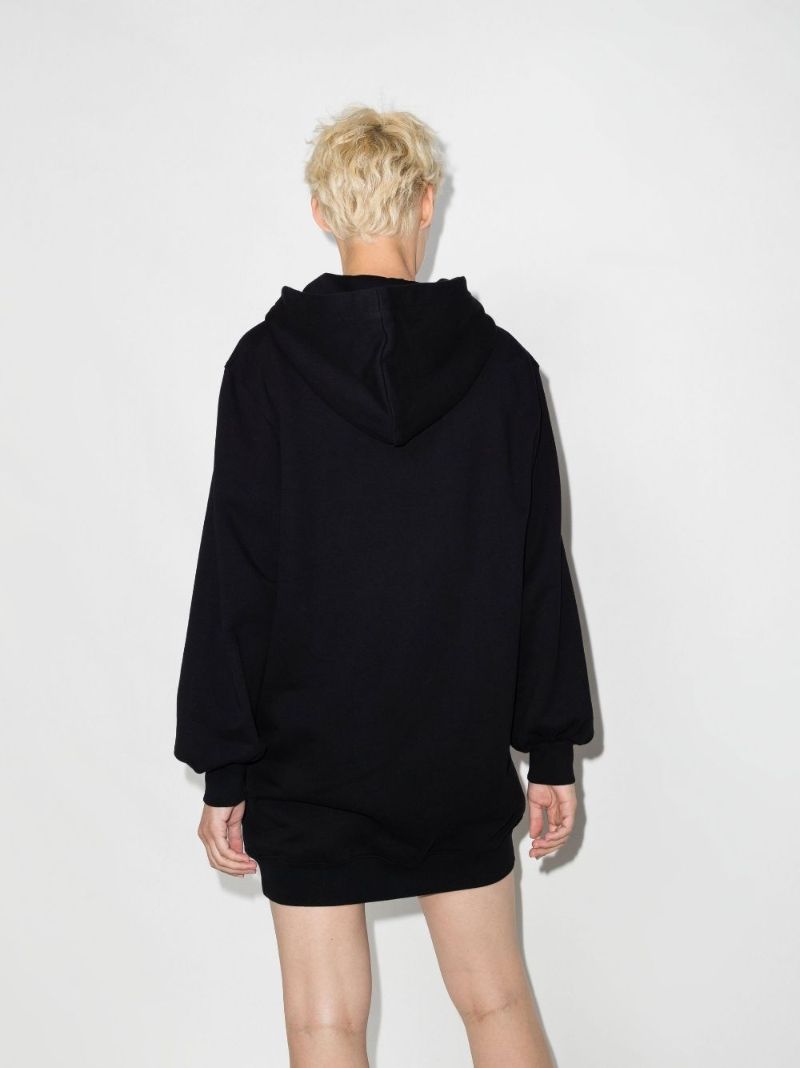 X Smiley Black Logo Cotton Hoodie
