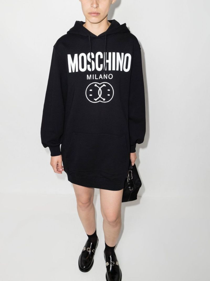 X Smiley Black Logo Cotton Hoodie
