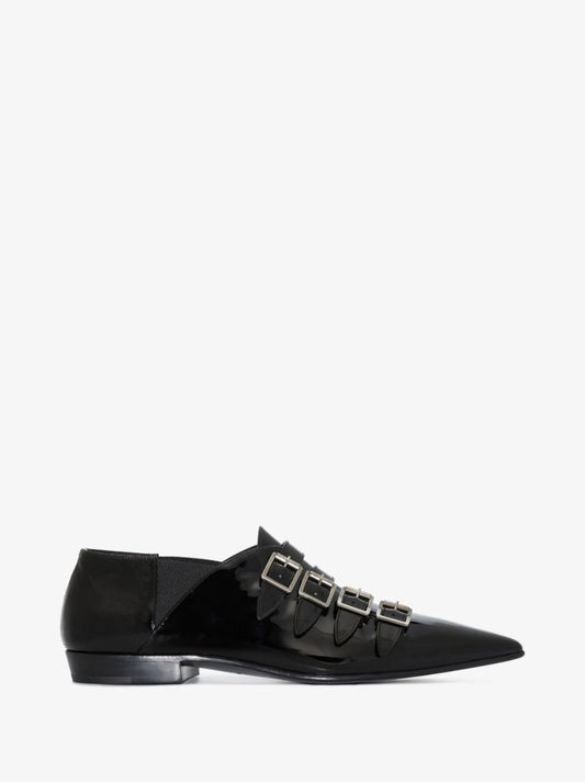 Black Franklin Patent Leather Monk Shoes