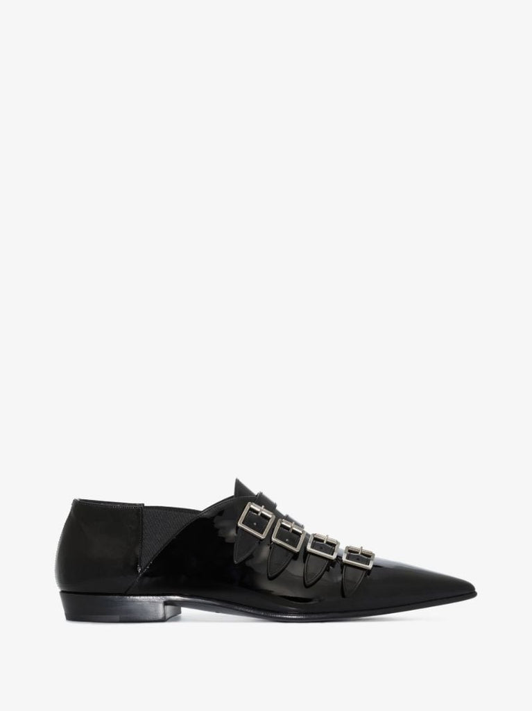 Black Franklin Patent Leather Monk Shoes