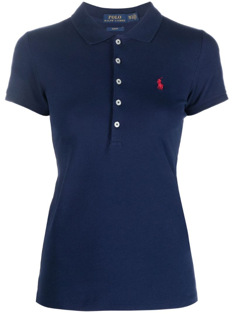 Blue Polo Pony Cotton Polo Shirt