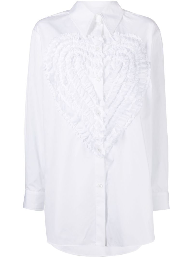 White Ruffle Heart Shirt