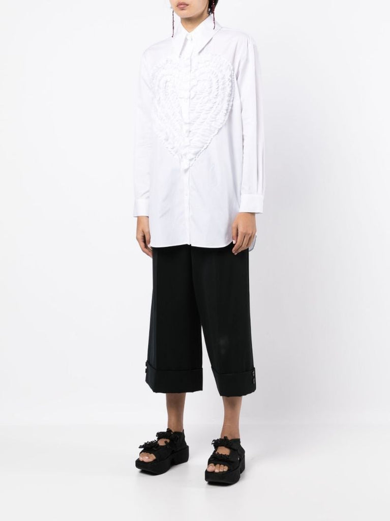 White Ruffle Heart Shirt
