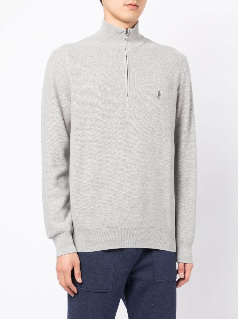 Grey Polo Pony Cotton Sweater